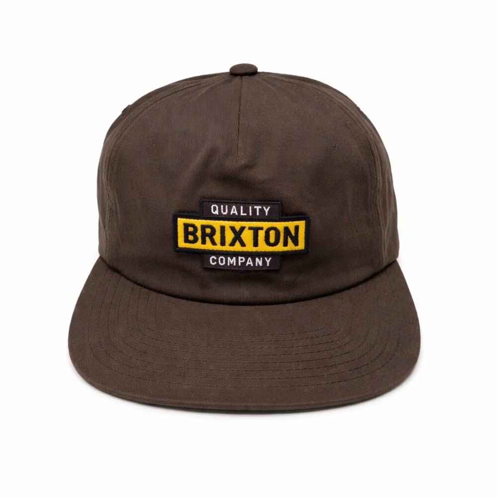 Brixton Osborn MP Snapback Hat Mens One Size‎ Pinecone Brown Logo Cap NWT
